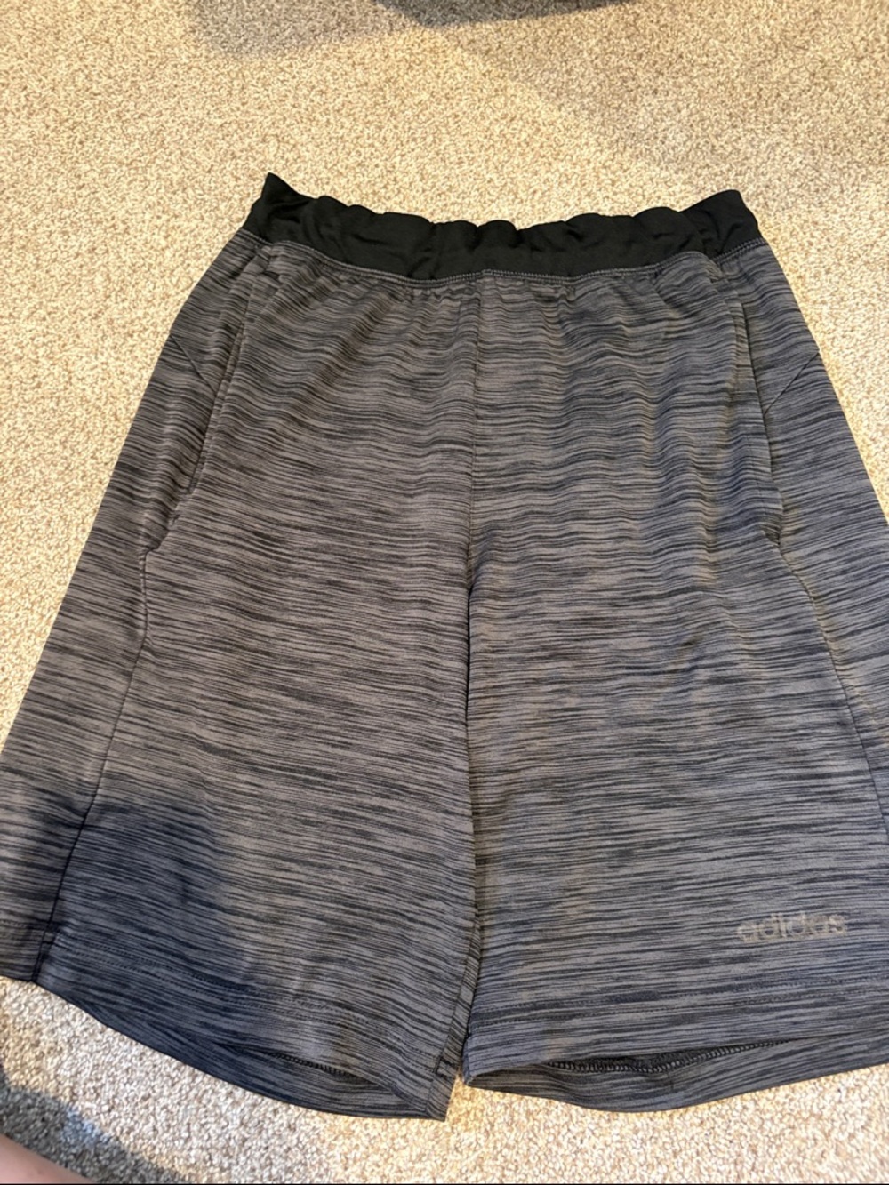 adidas Men’s Black and Gray Athletic Shorts